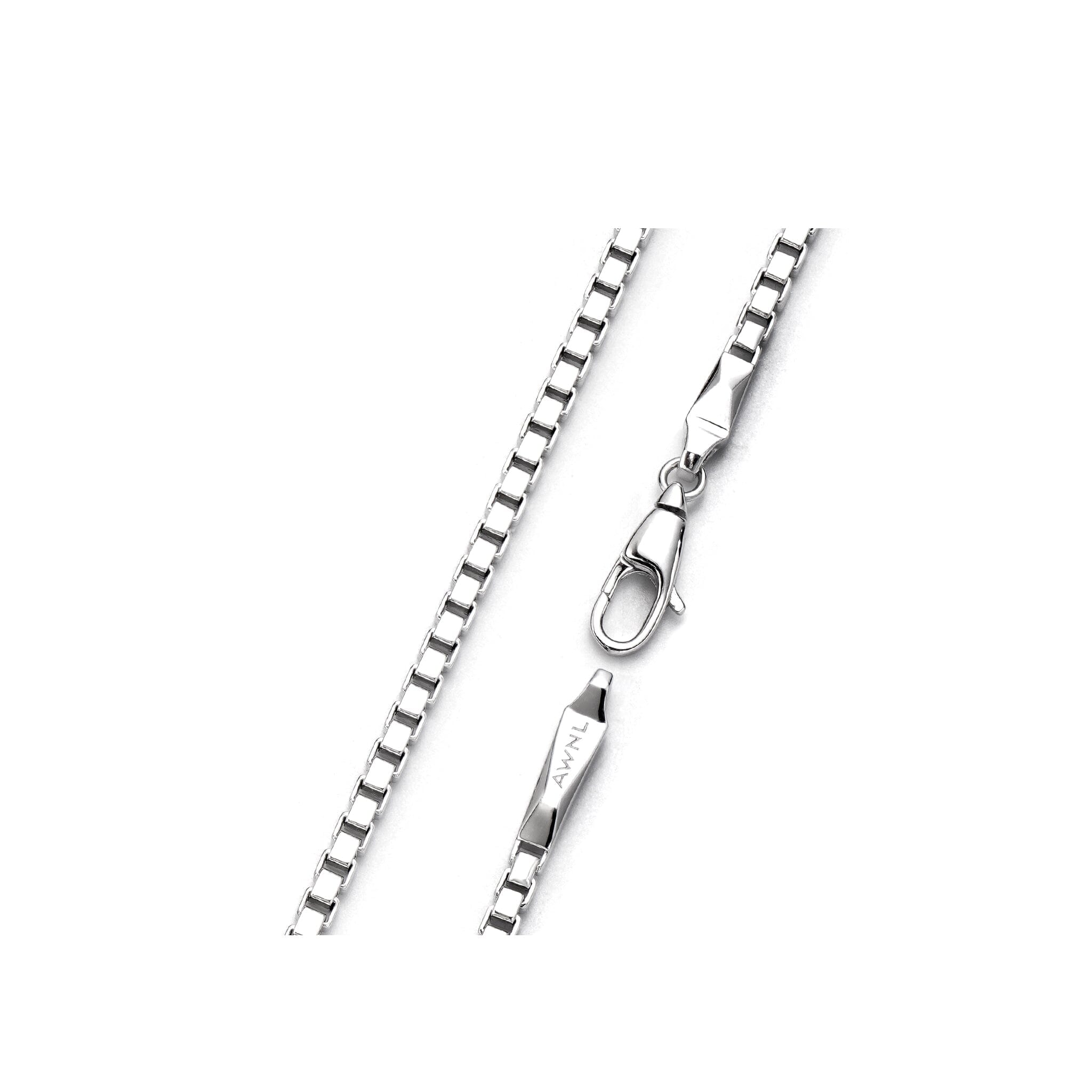 Men's Sterling Silver Box Chain Chains WAA FASHION GROUP Large Box - 54cm 