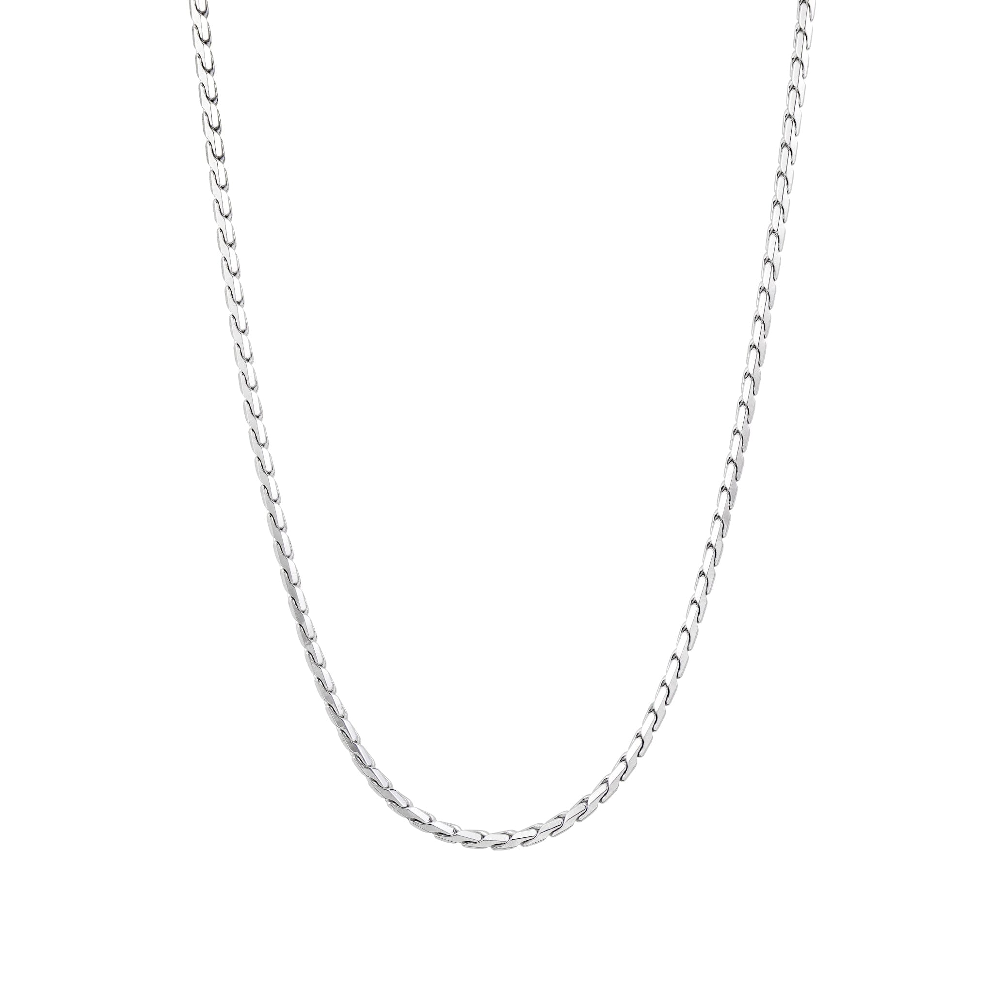 Men's Sterling Silver Chain Necklace with Sapphire Clasp Chains WAA FASHION GROUP 