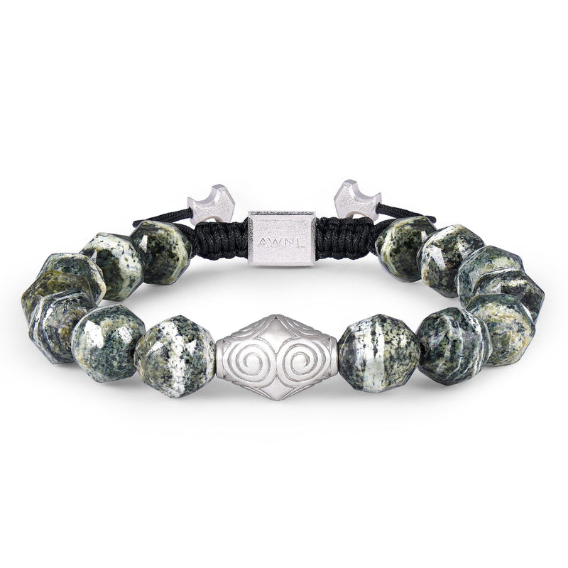 Sumeru Green Zebra Jasper Macrame Bracelet