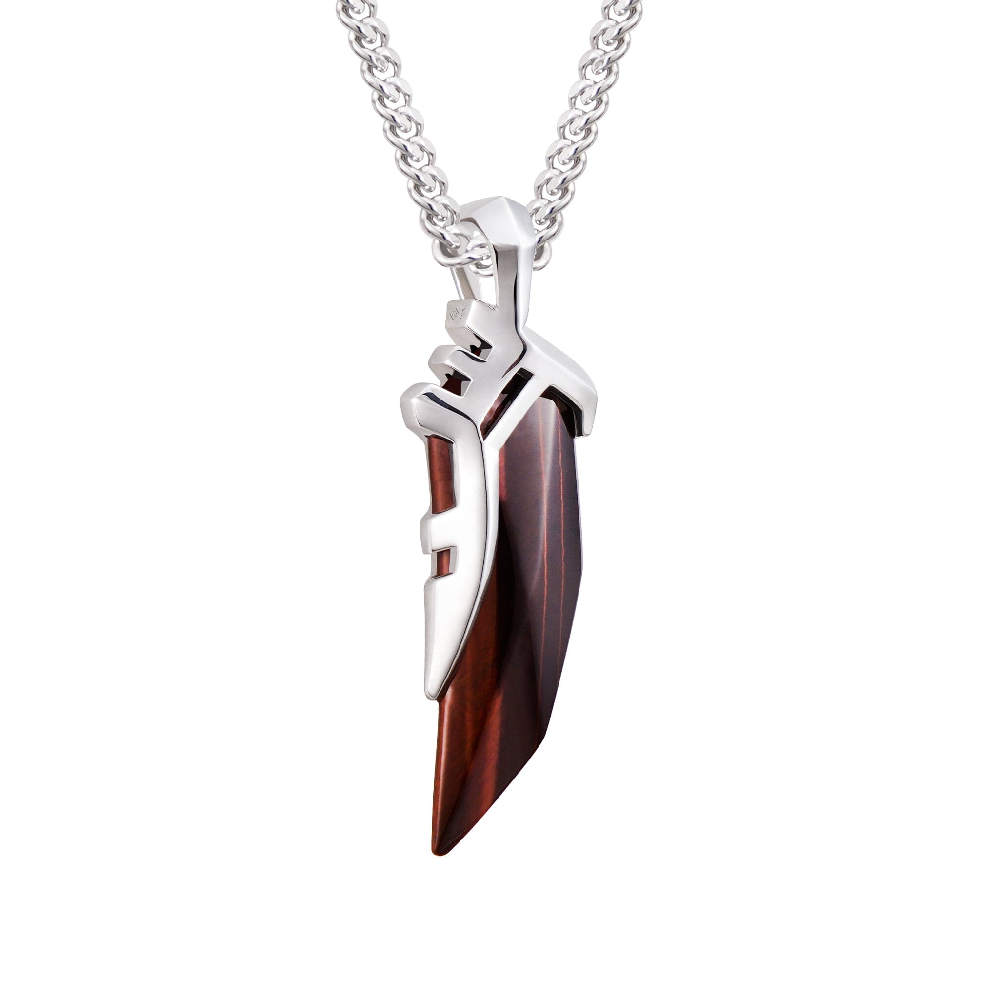 Men's Tiger Tooth Necklace with Red Tiger Eye Necklaces WAA FASHION GROUP 