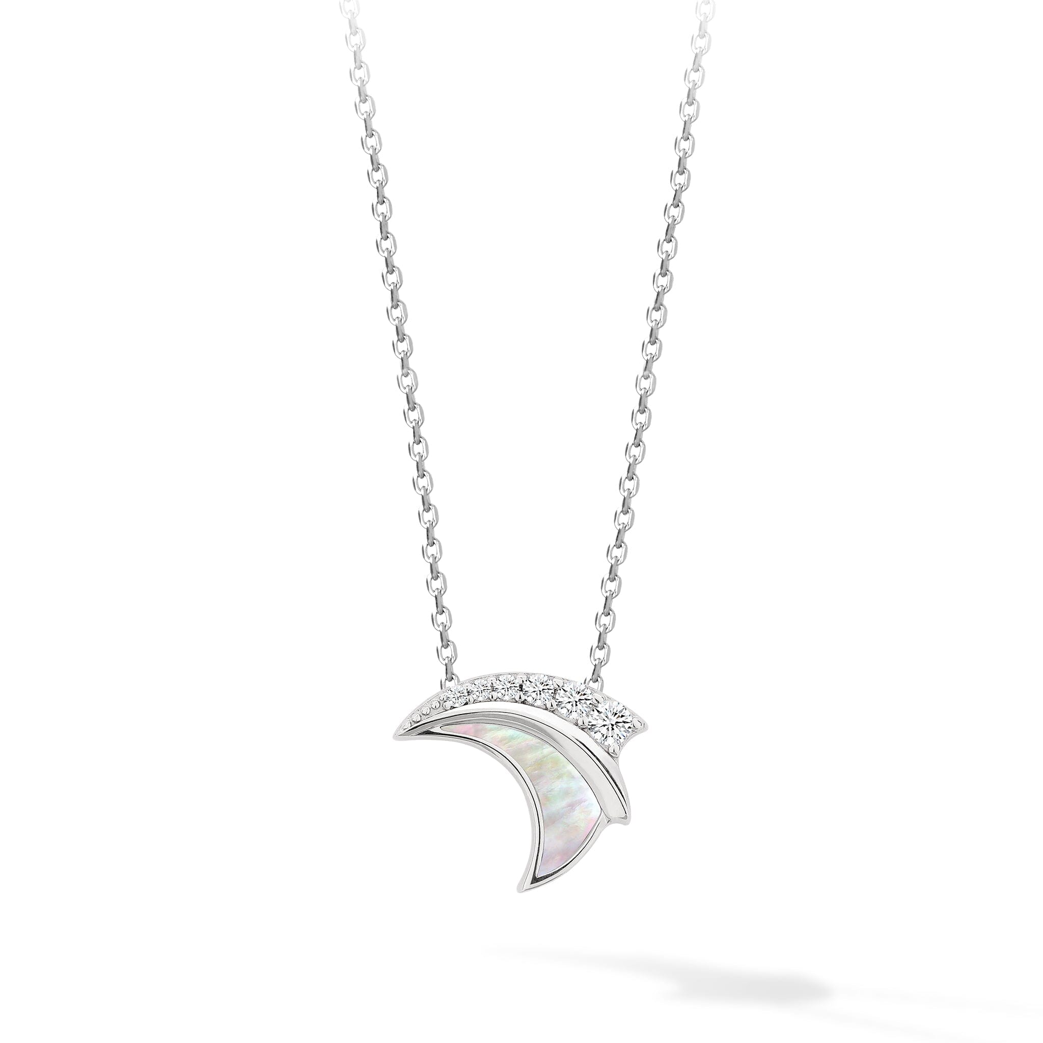 Women's Atlantis Sterling Silver Necklace with Mother of Pearl Necklaces WAA FASHION GROUP 