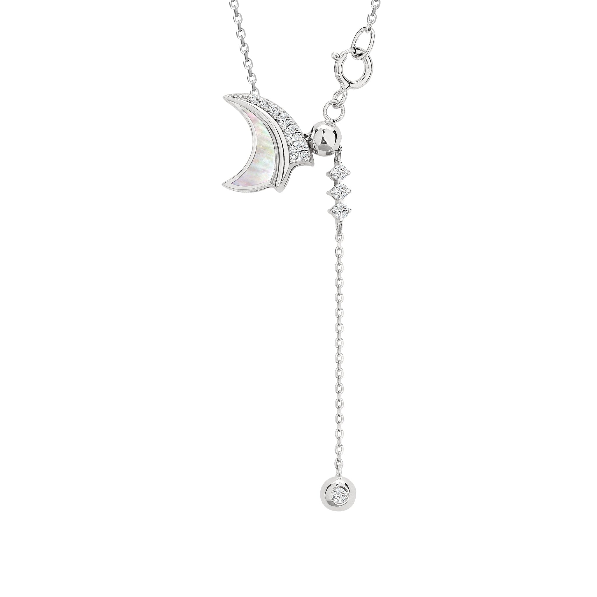 Women's Atlantis Sterling Silver Necklace with Mother of Pearl Necklaces WAA FASHION GROUP Silver Adjustable 