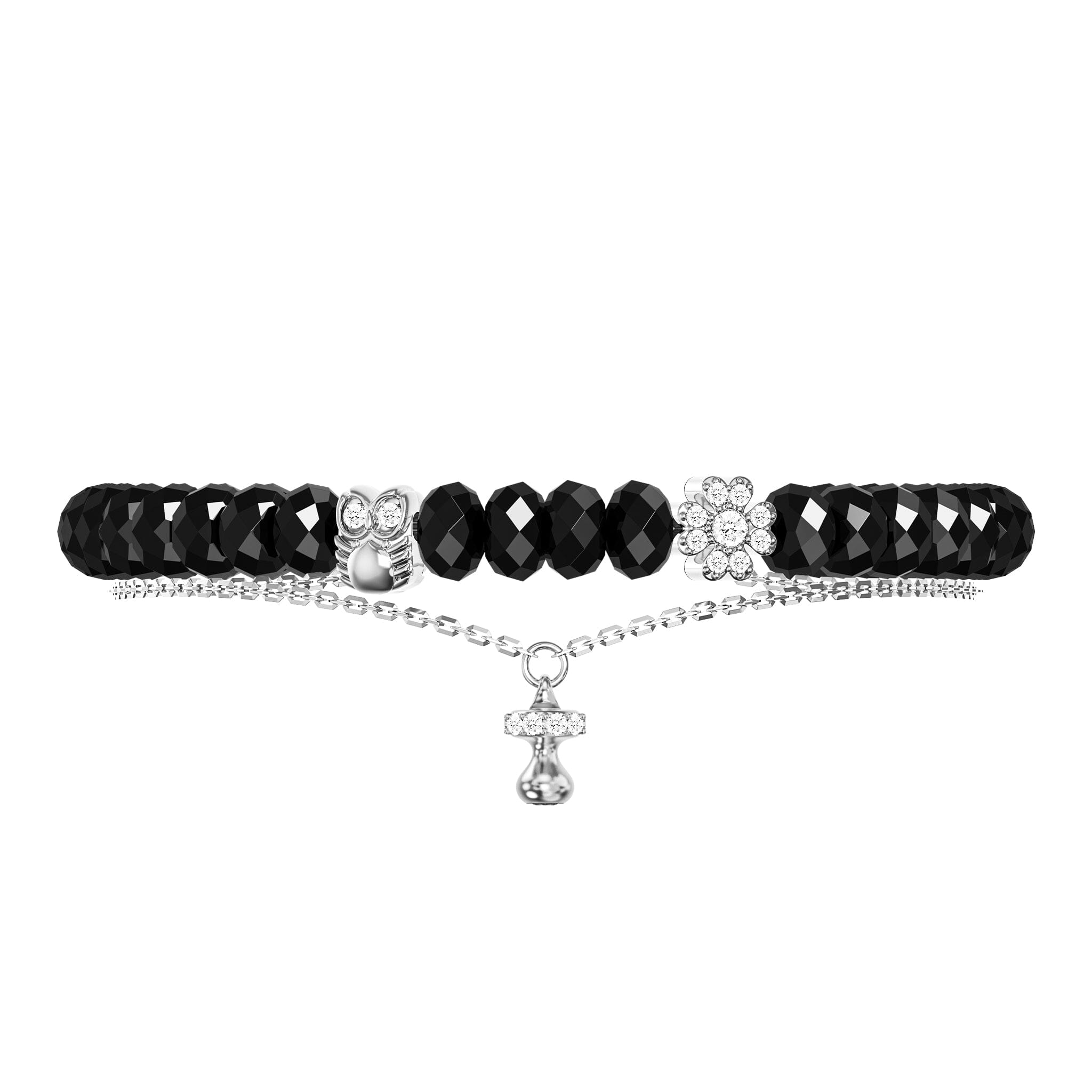 Women's Chain Bracelet with Black Spinel Bracelets WAA FASHION GROUP 