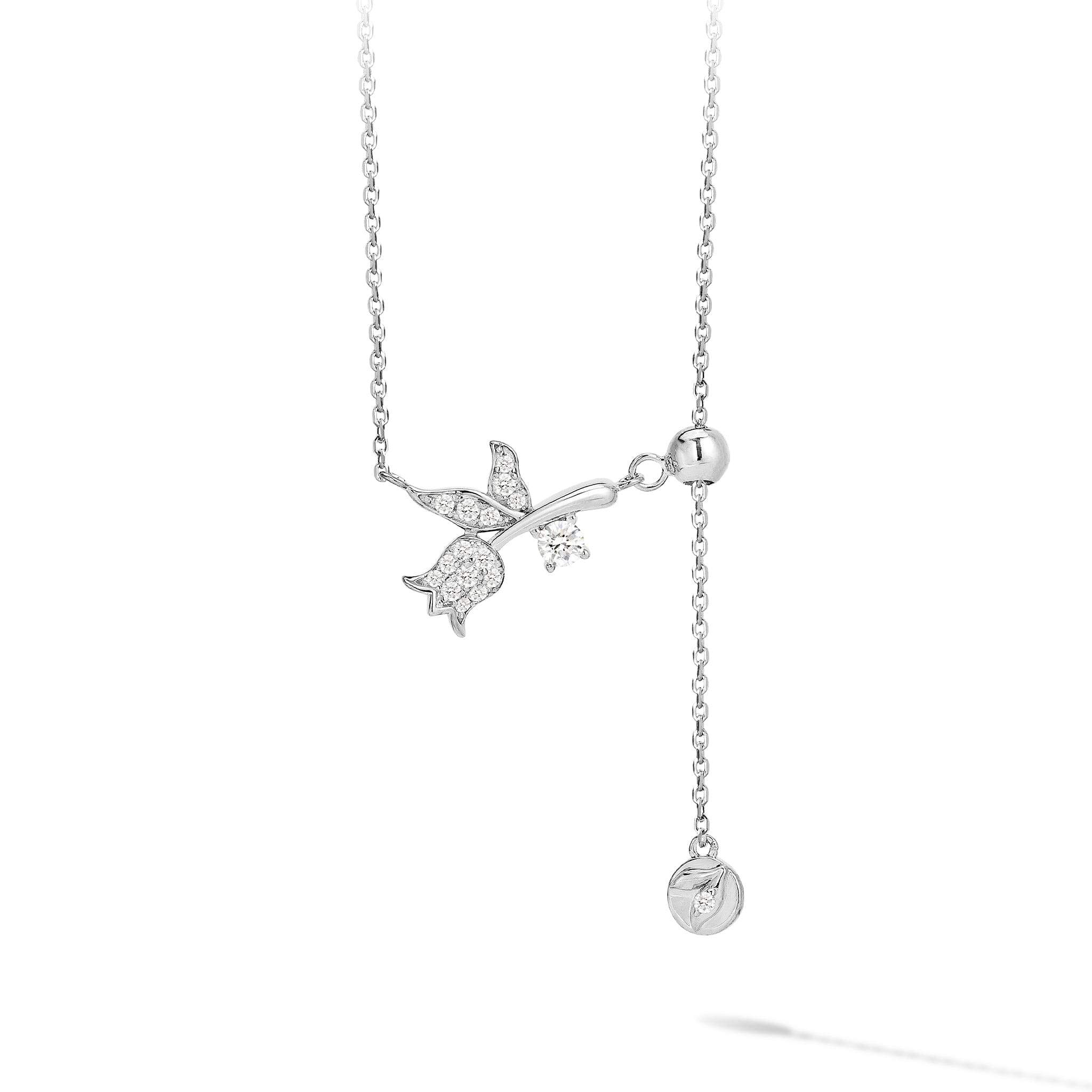 Women's Floral Sterling Silver Necklace Necklaces WAA FASHION GROUP 