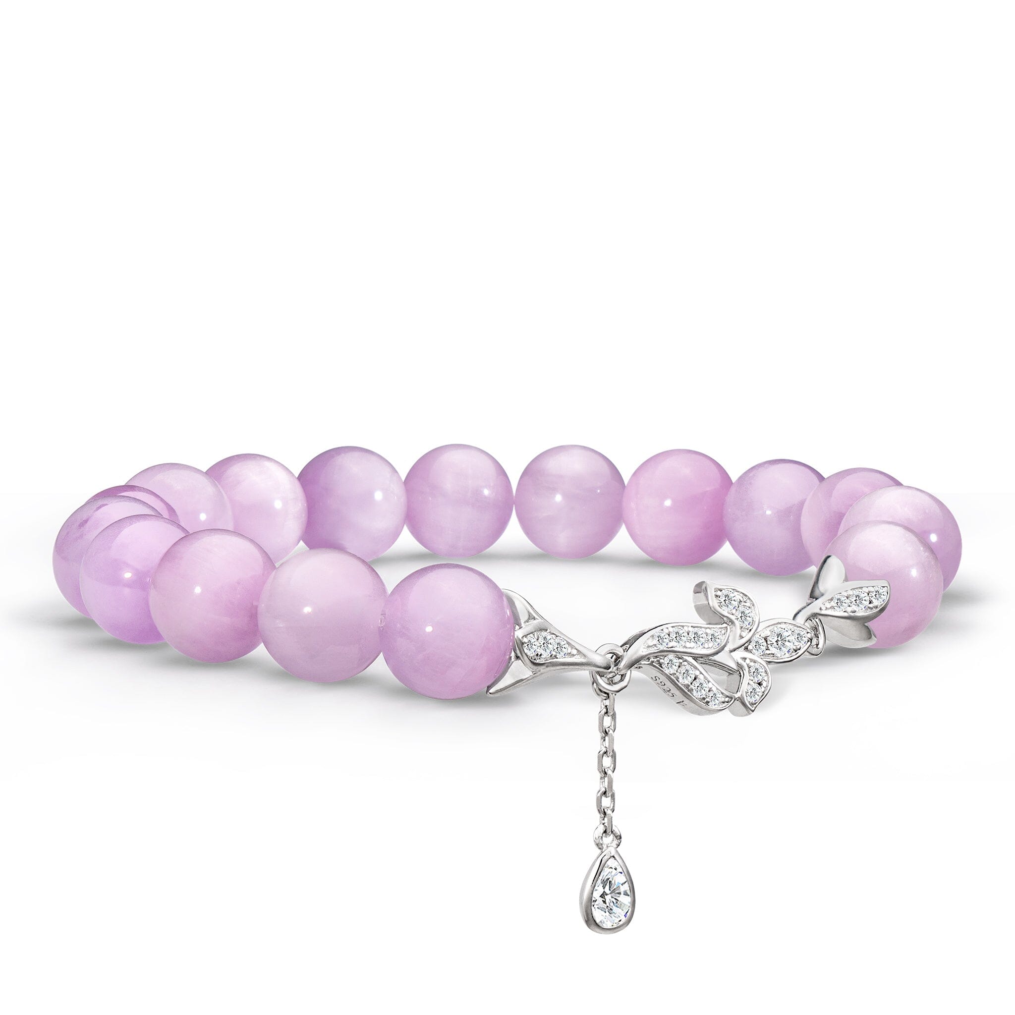 Women's Iris Charm Beaded Bracelet with Violet Kunzite Bracelets WAA FASHION GROUP 