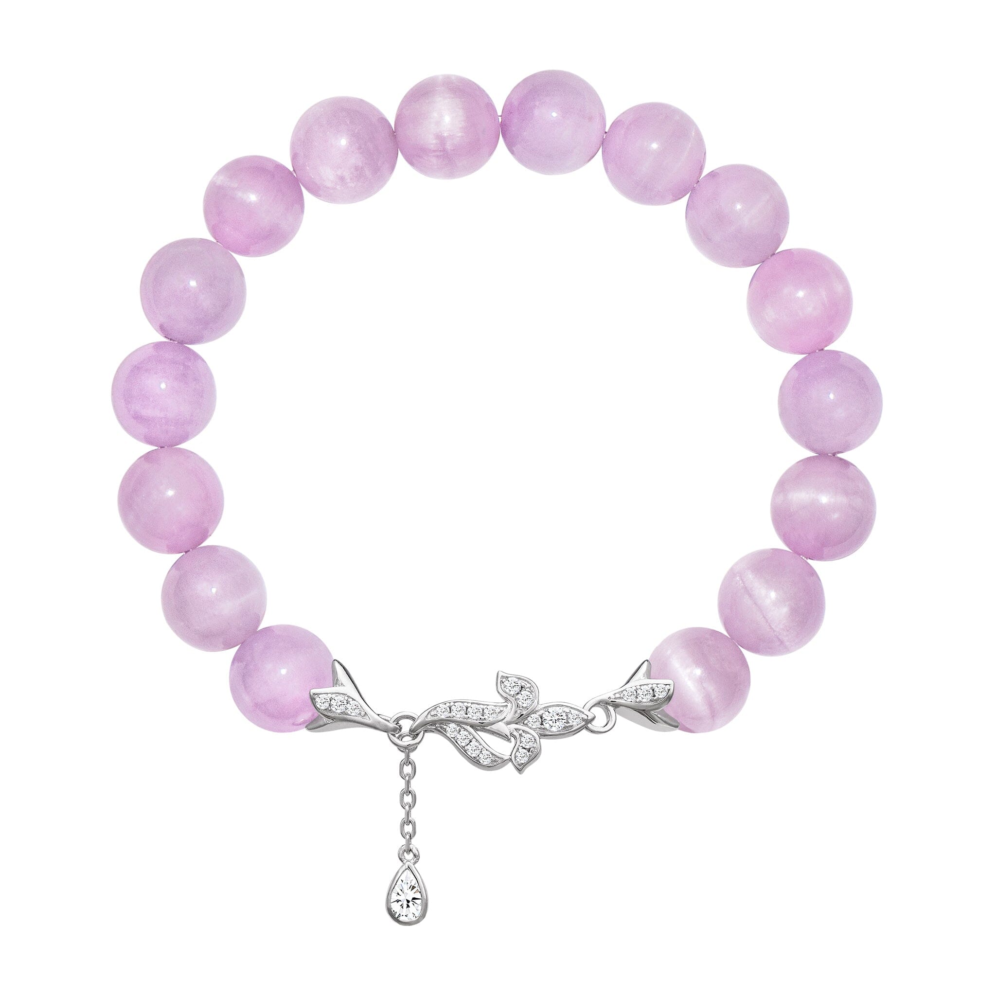 Women's Iris Charm Beaded Bracelet with Violet Kunzite Bracelets WAA FASHION GROUP 