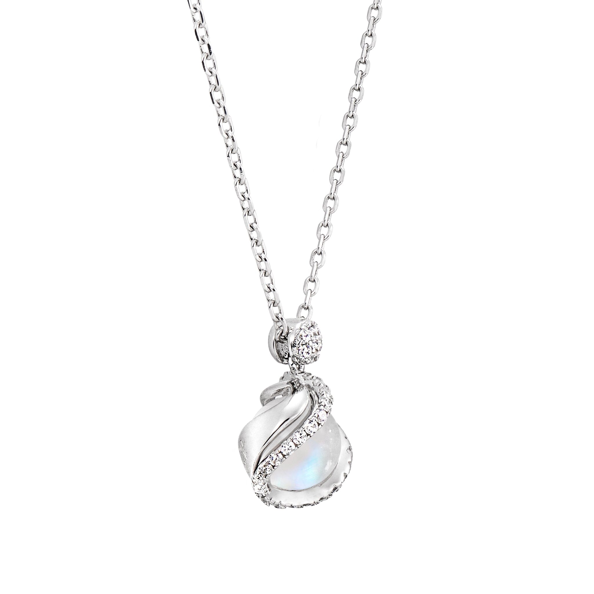 Women's Moving Ball Necklace with Moonstone Necklaces WAA FASHION GROUP 