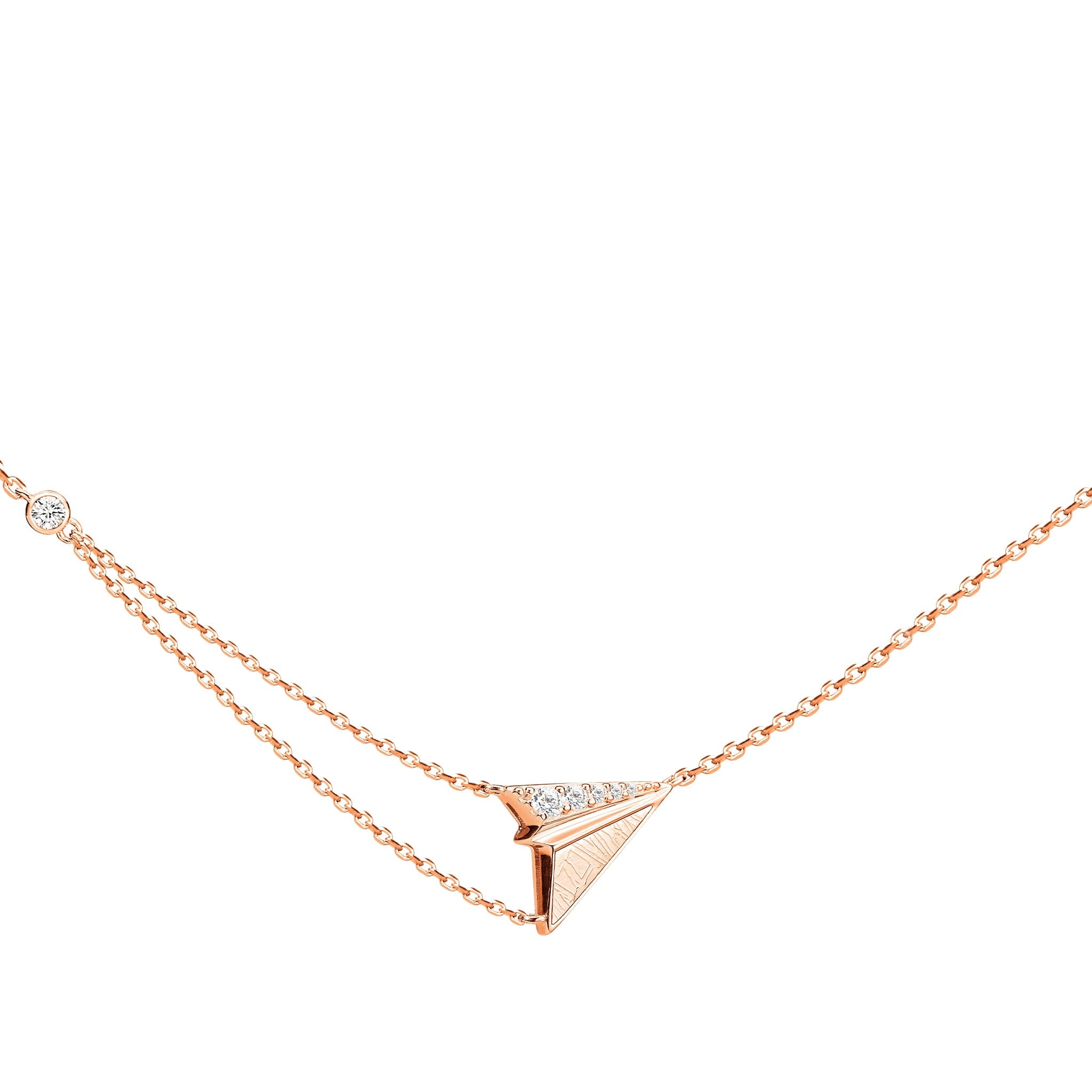 Women's Paper Airplane Necklace with Meteorite Necklaces WAA FASHION GROUP Rose Gold Adjustable 