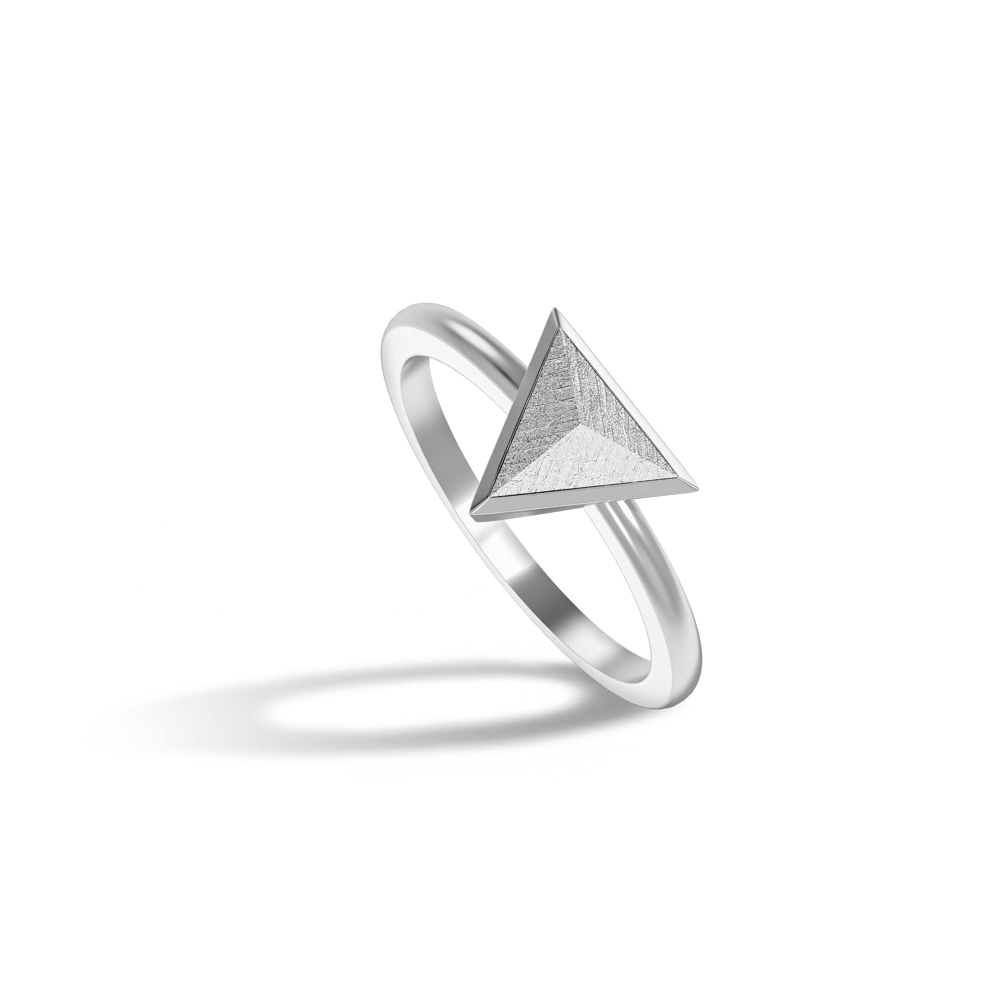 Women's Pyramid Silver Ring Set with Meteorite Rings AWNL 