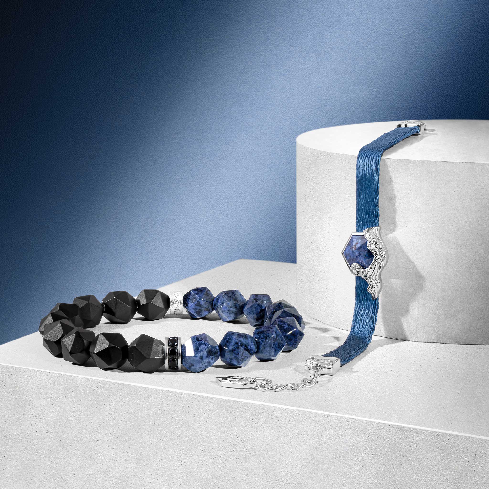 Women's Ribbon Poseidon Charm Bracelet with Dumortierite Bracelets WAA FASHION GROUP 