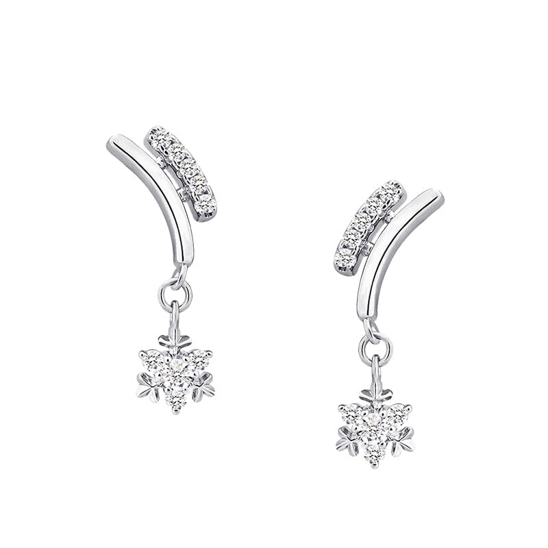 Women's Silver Sleigh Snowflake Drop Earrings Earrings Silver AWNL Jewelry