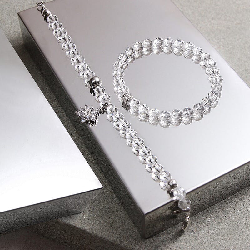 Women's Stackable Quartz Bracelet with Meteorite and Snowflake Charm Bracelets AWNL Jewelry