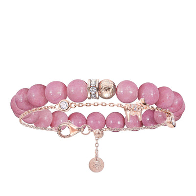 Dala Horse Bracelet Rhodonite & Meteorite