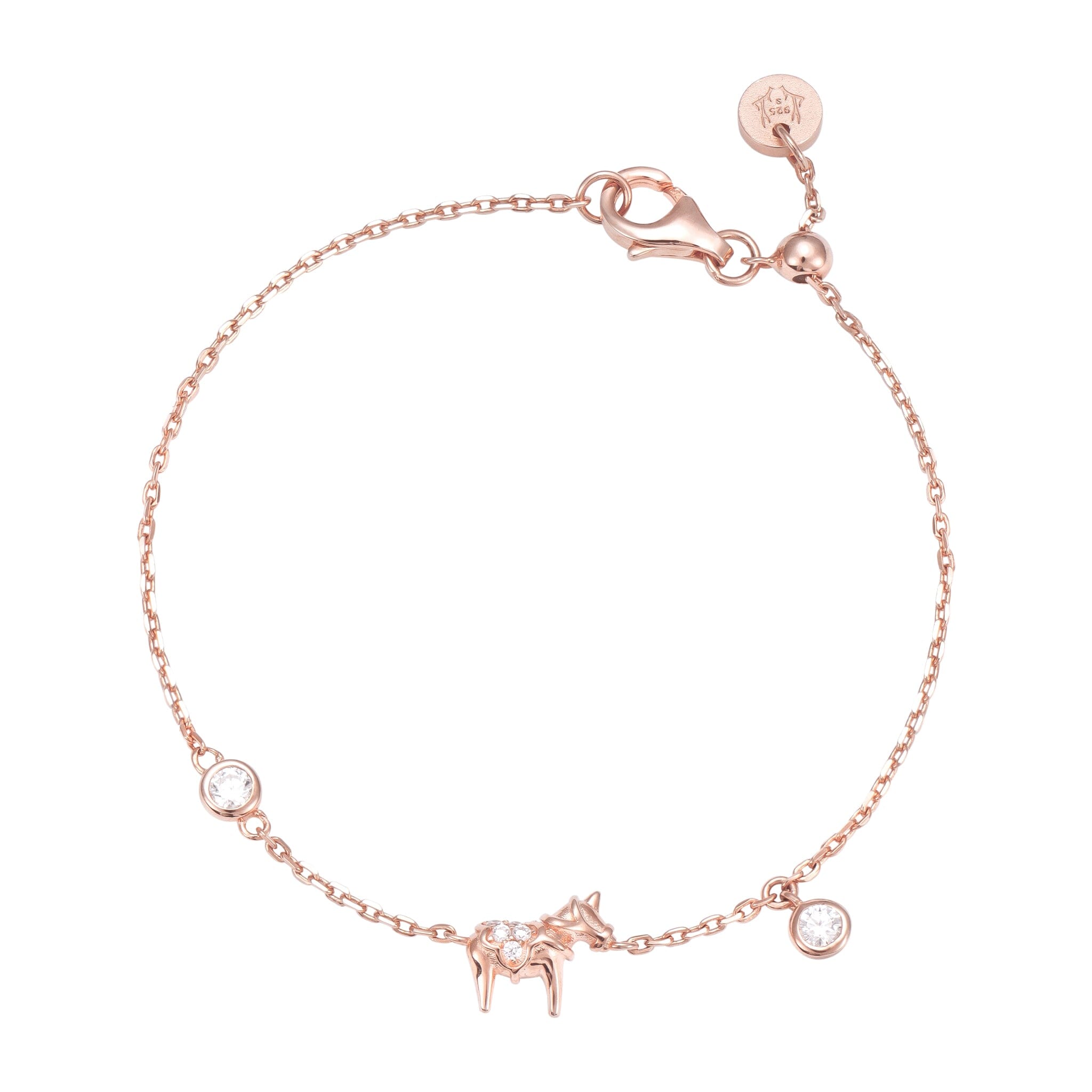 Women's Stacked Dala Horse Bracelet With Meteorite and Rose Quartz Bracelets WAA FASHION GROUP 