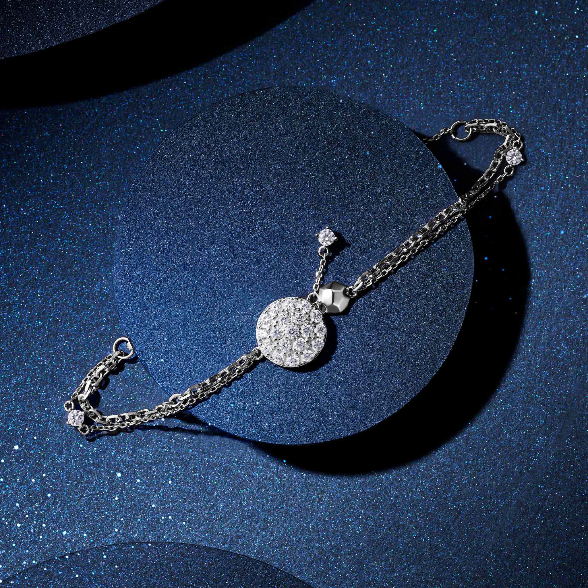 Women's Sterling Silver Bracelet of Starry Sky Charm Bracelets WAA FASHION GROUP 