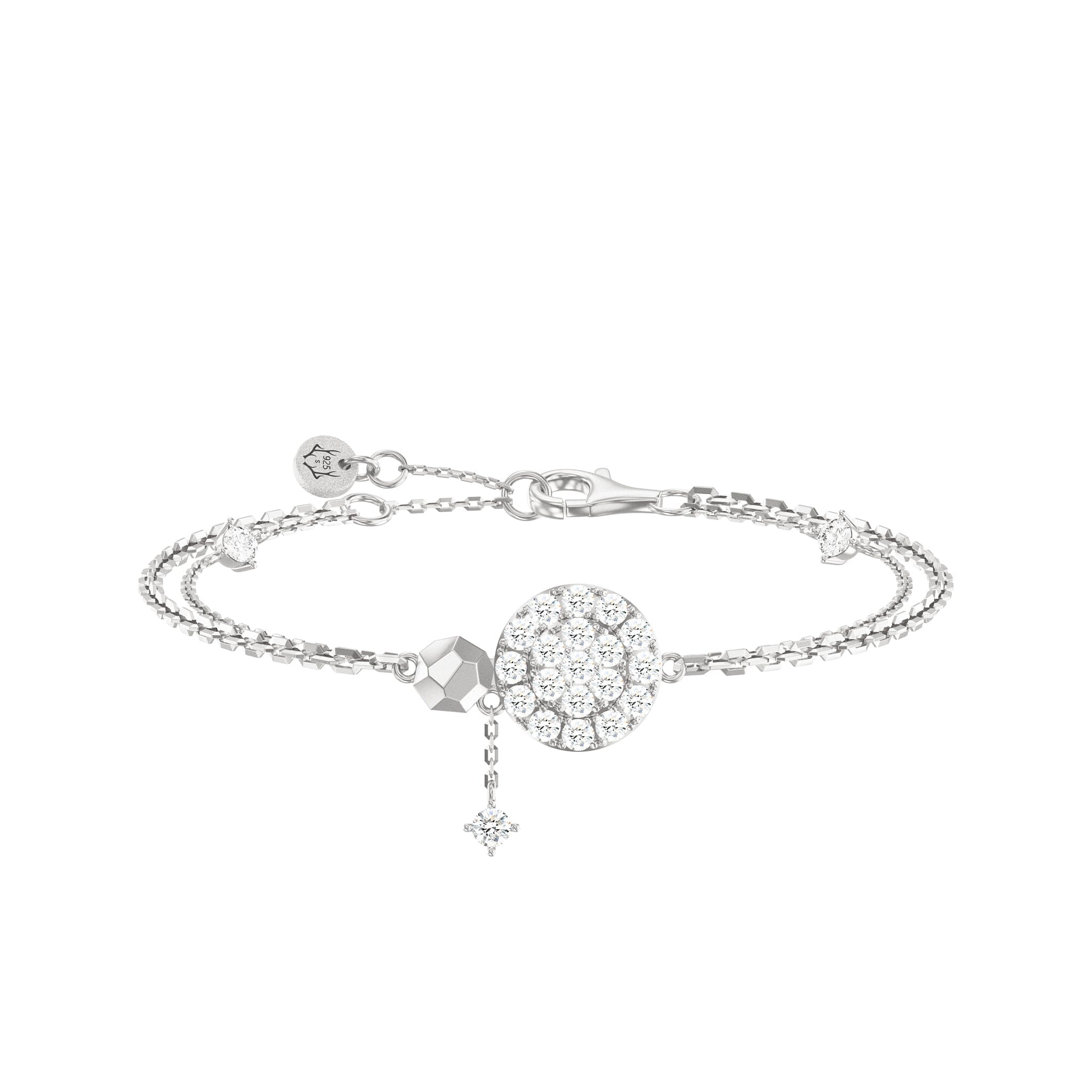 Women's Sterling Silver Bracelet of Starry Sky Charm Bracelets WAA FASHION GROUP 