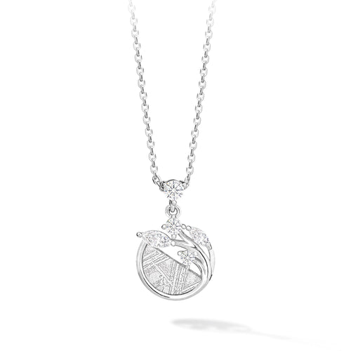 Women's Tree of Life Necklace with Meteorite Necklaces WAA FASHION GROUP Silver Non-separable Adjustable